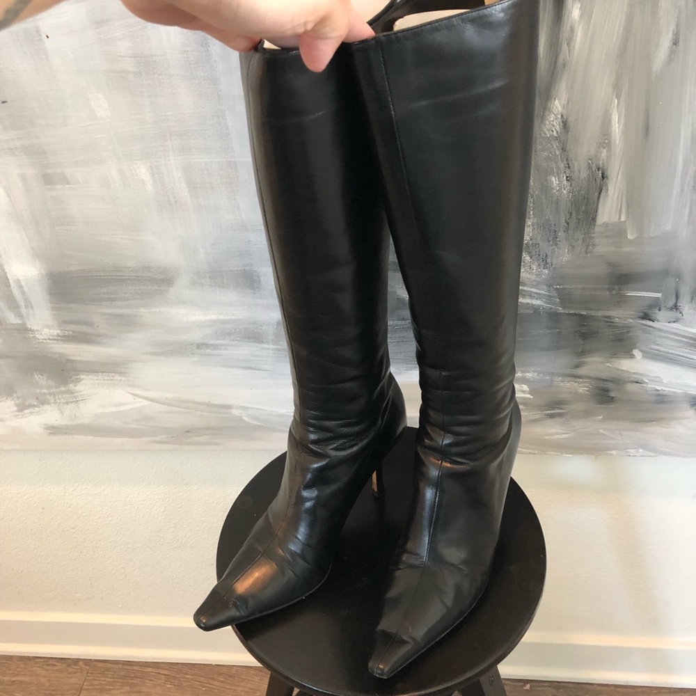 Jimmy Choo black knee high boots